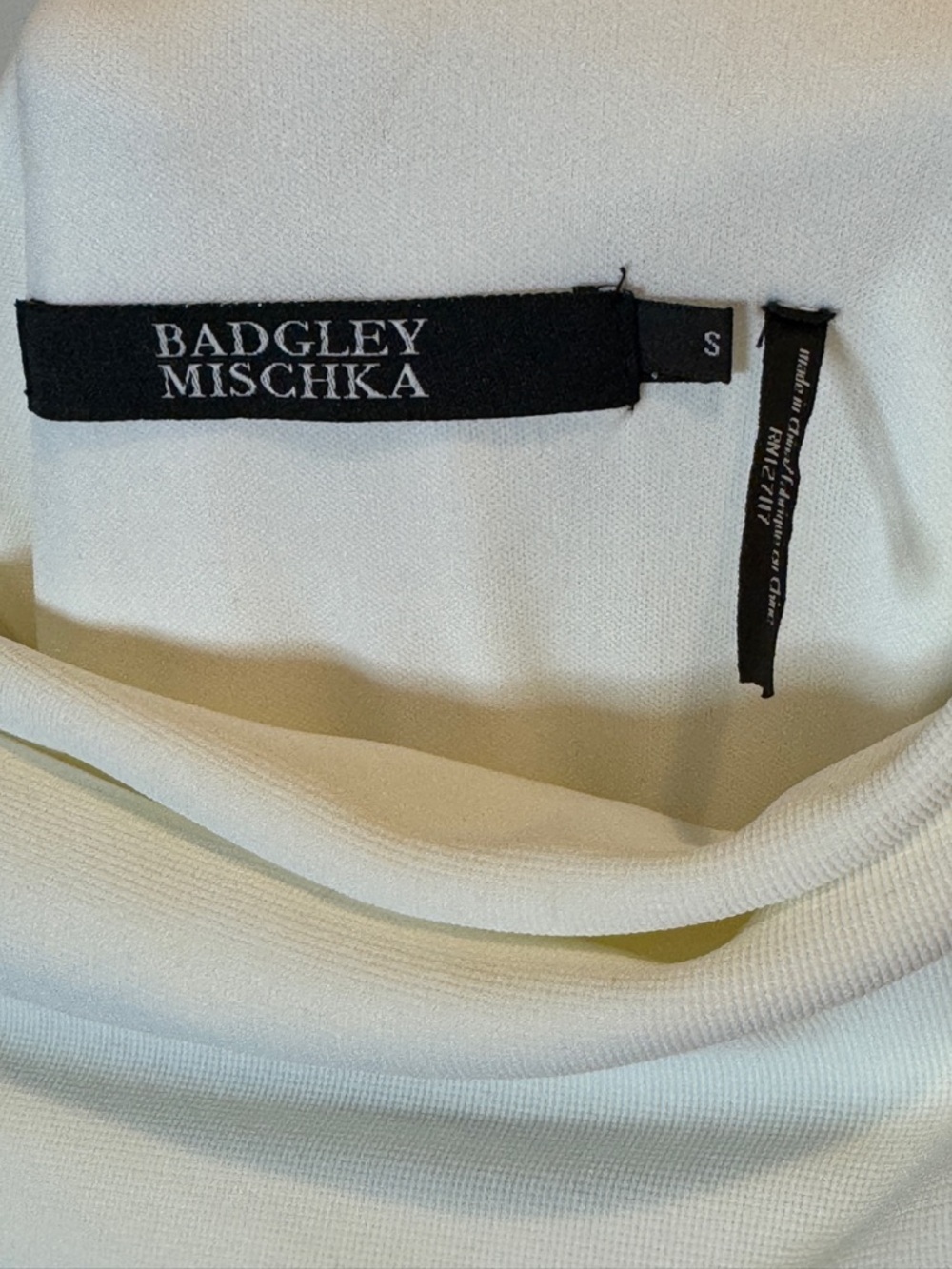 NWT Badgley Mischka Boat Neck Blouson Sheath Dress 3/4 Sleeve Midi Ivory $295.00 - Picture 8 of 12